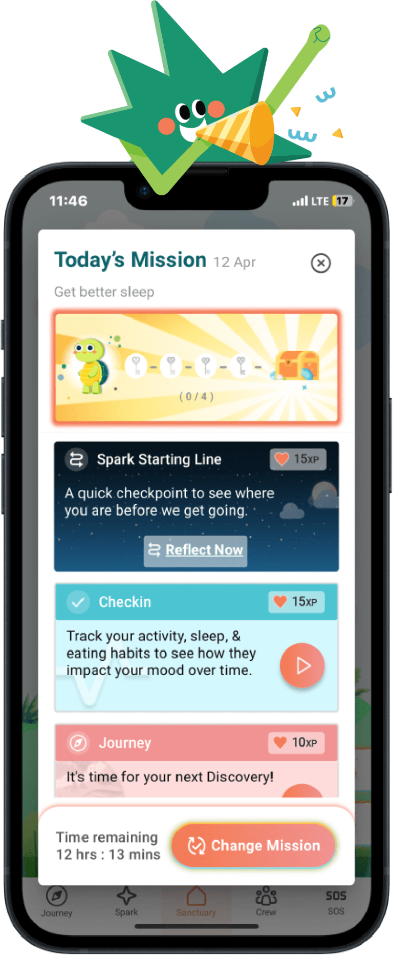 Lucero screen showing a daily plan