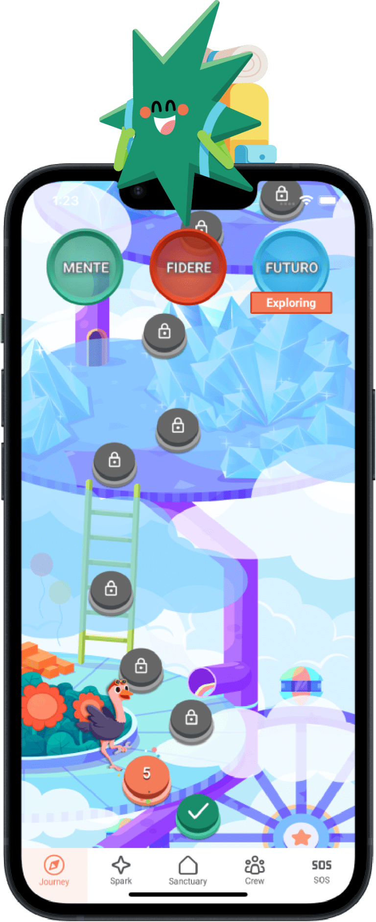 Lucero screen showing Journey Feature