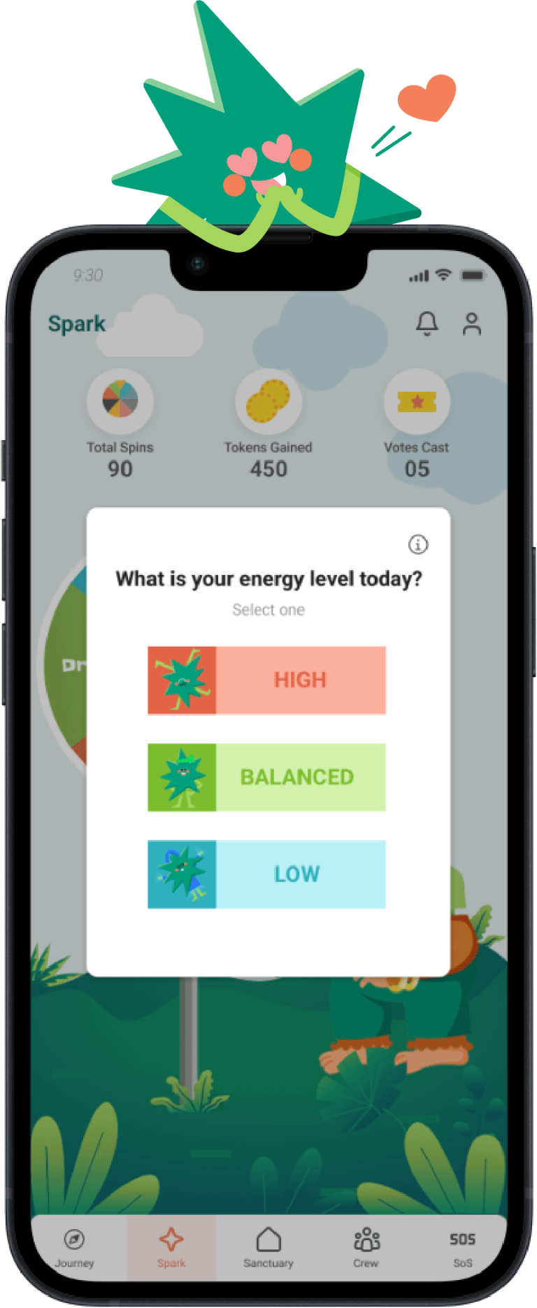 Lucero screen showing pop up feature