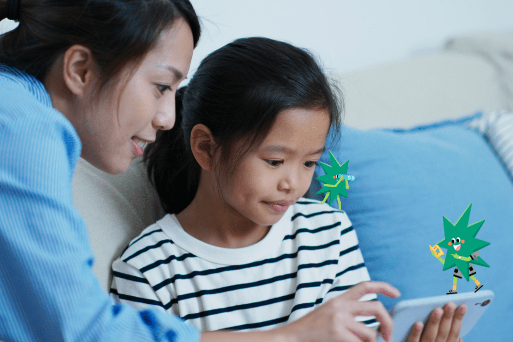 mom and daughter using lucero