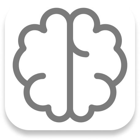 A simple, stylized brain icon representing intelligence and creativity.