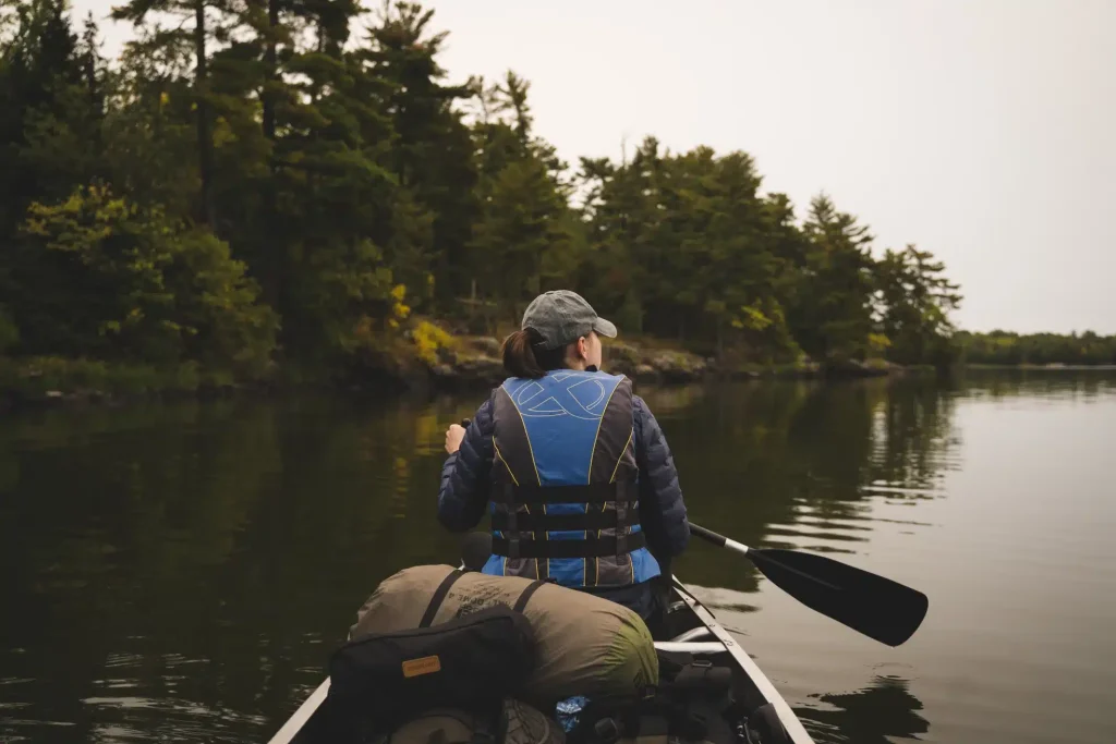 woman kayaking